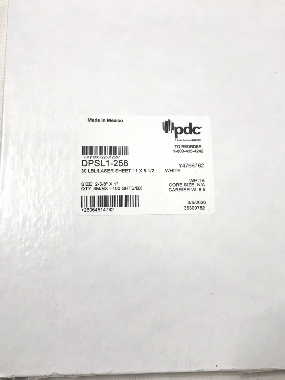 57000 Sheet 1 x 2 5/8 Address Shipping Labels Laser Injet Adhesive 2.625 x 1 New